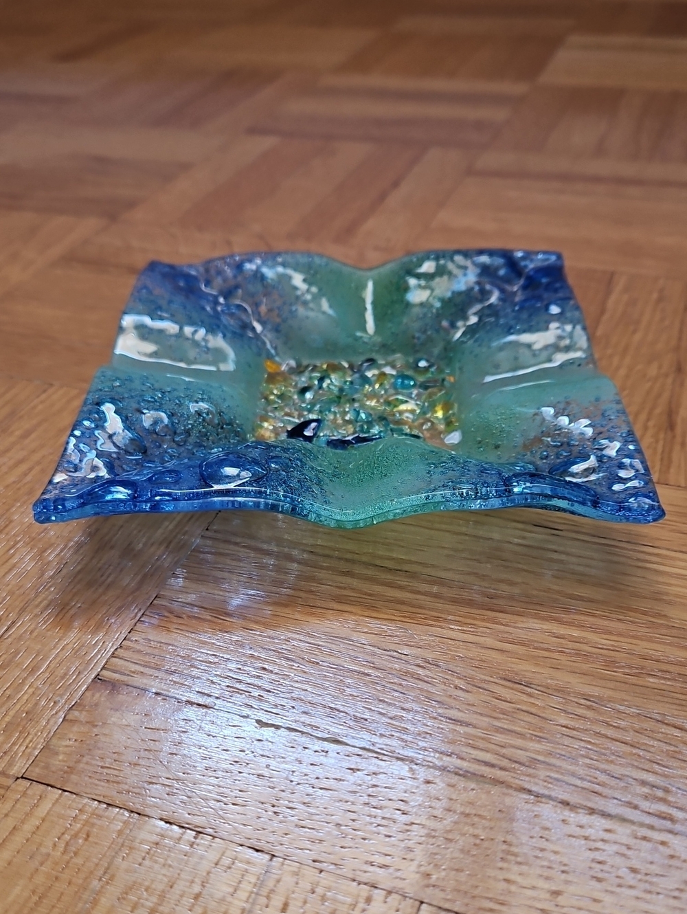 Murano Glass From Venice Handmade Blue-Green Decorative Trincket
